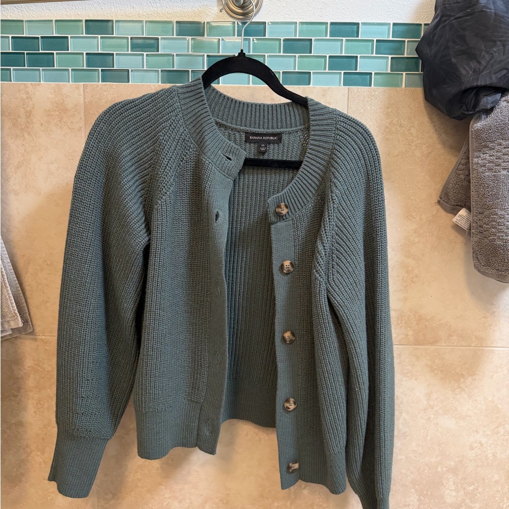 Banana Republic Women's Sage Green Teddy Jacket